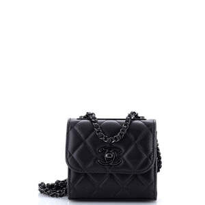 Chanel Small So Black Trendy CC Clutch with Chain Quilted Lambskin